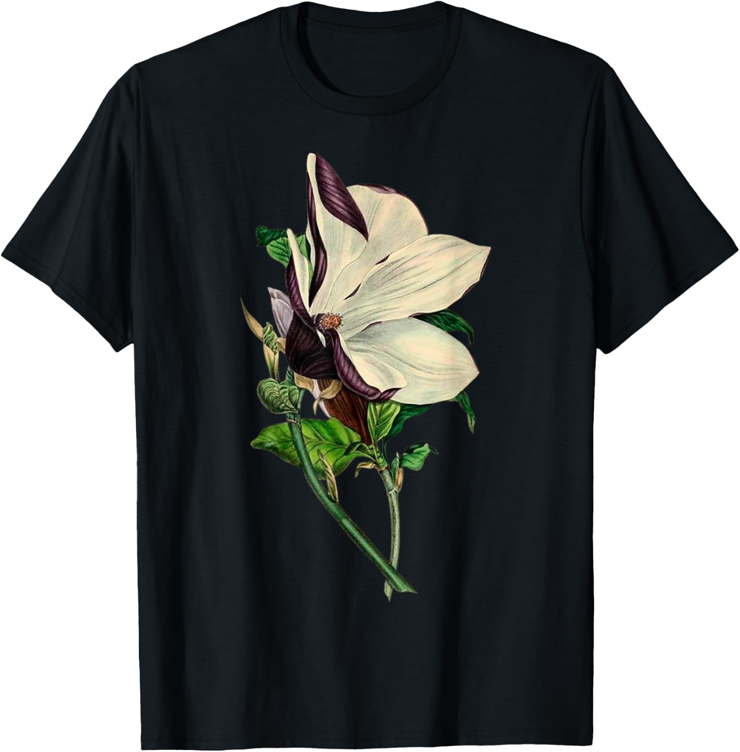 Elegant Orchid Flower Antique Plants Botanical Vintage Gift T-Shirt - T-Shirt | Black