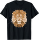 Big Lion Face Graphic Animal Polygon T-Shirt - T-Shirt | Black