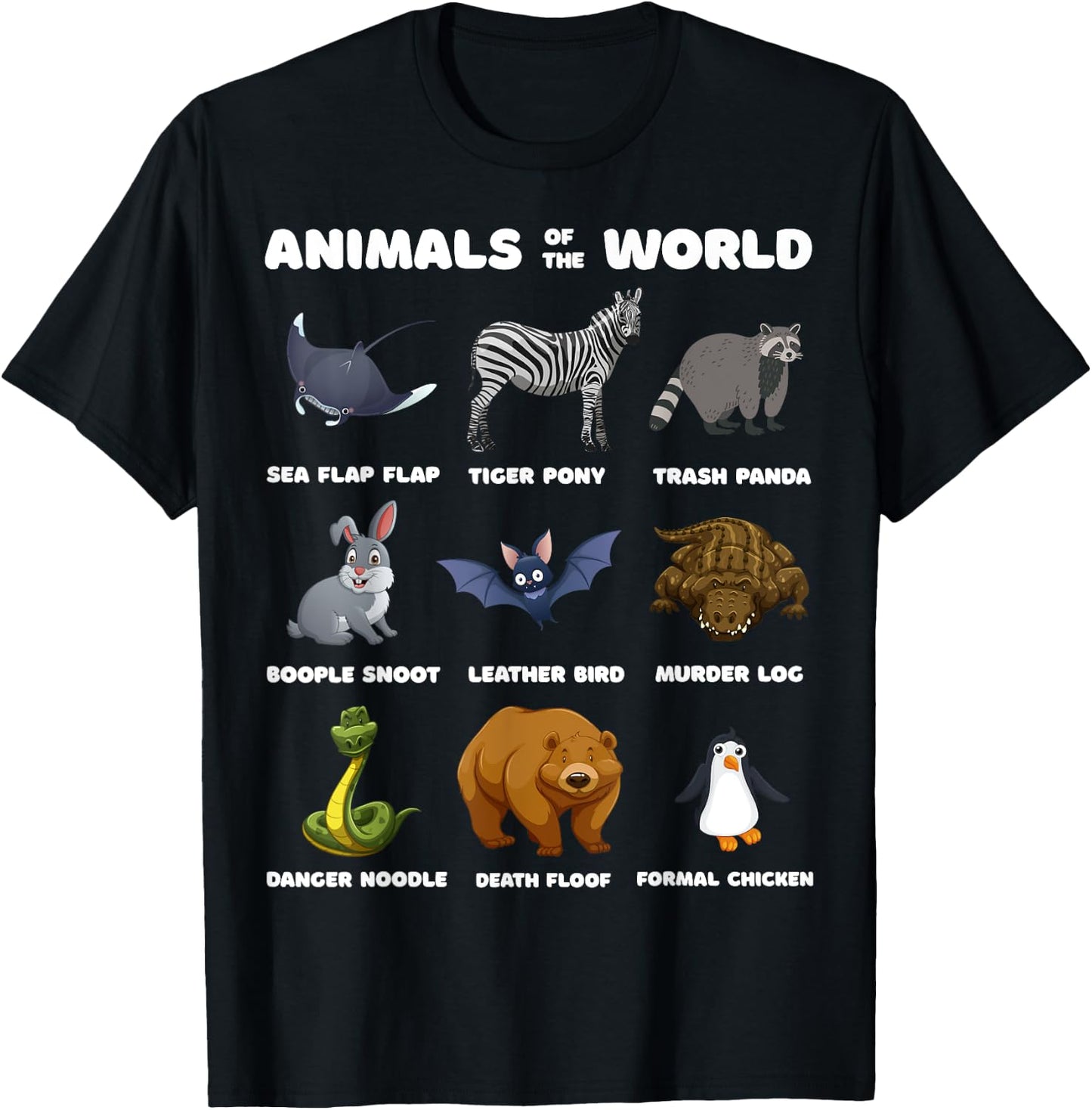 Animals Of The World Gift Funny Rare Animals Memes T-Shirt - T-Shirt | Black
