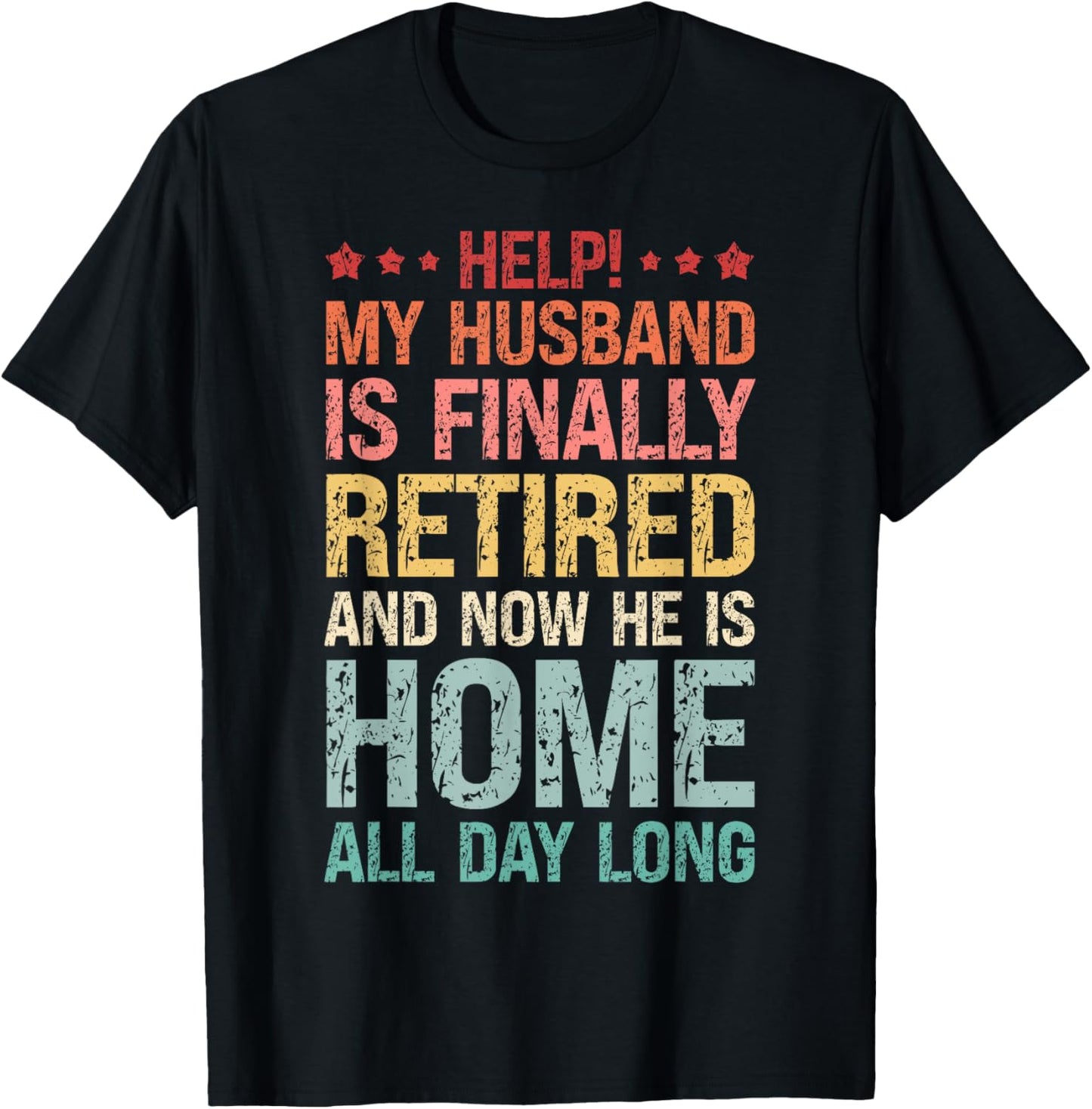 Vintage My Husband Is Finally Retired Retirement T-Shirt - T-Shirt | Black