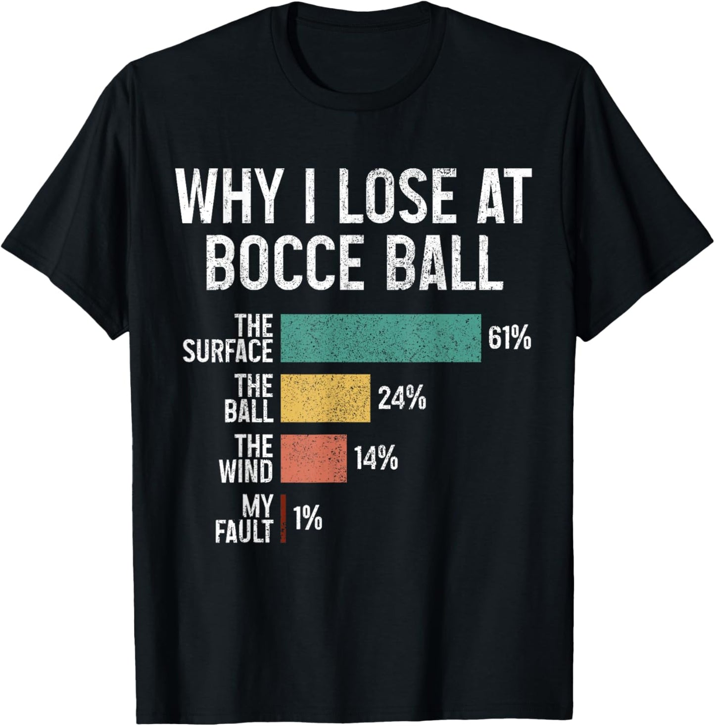 Bocce Ball Funny Why I Lose At Bocce Ball Vintage T-Shirt - T-Shirt | Black