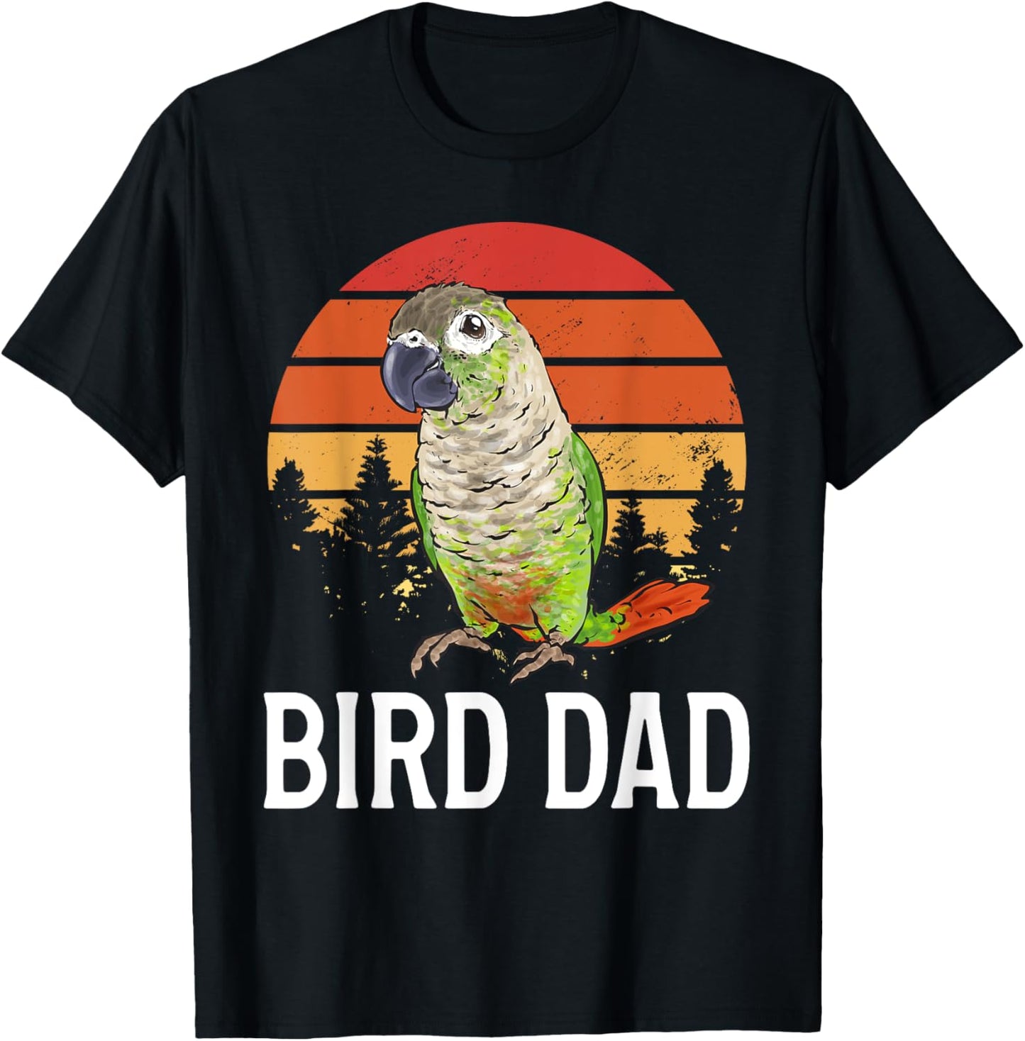 Green Cheek Conure Parrot Bird Dad T-Shirt - T-Shirt | Black