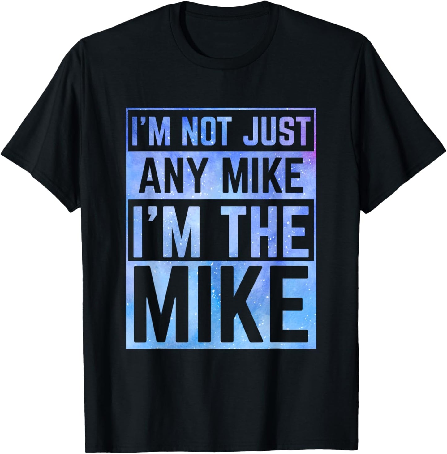 Personalized Gifts For Mike -Adults, -Kids Black Medium Modern Mock Collar Short Sleeve T-Shirt - T-Shirt | Black
