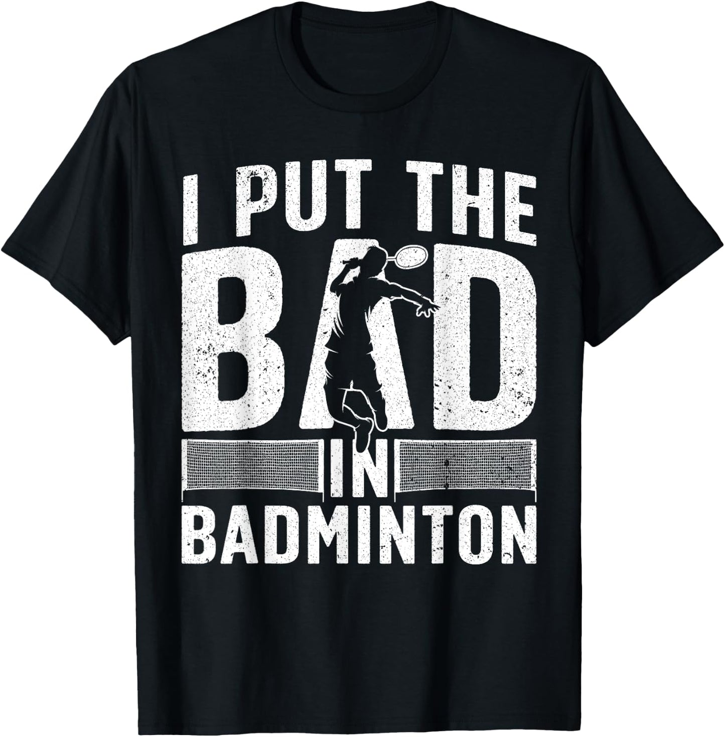 Funny Badminton Design Women Kids Badminton Player T-Shirt - T-Shirt | Black