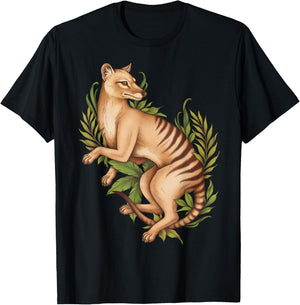 Thylacine Tasmanian Wolf Cryptid Tiger Furry Therian T-Shirt - T-Shirt | Black