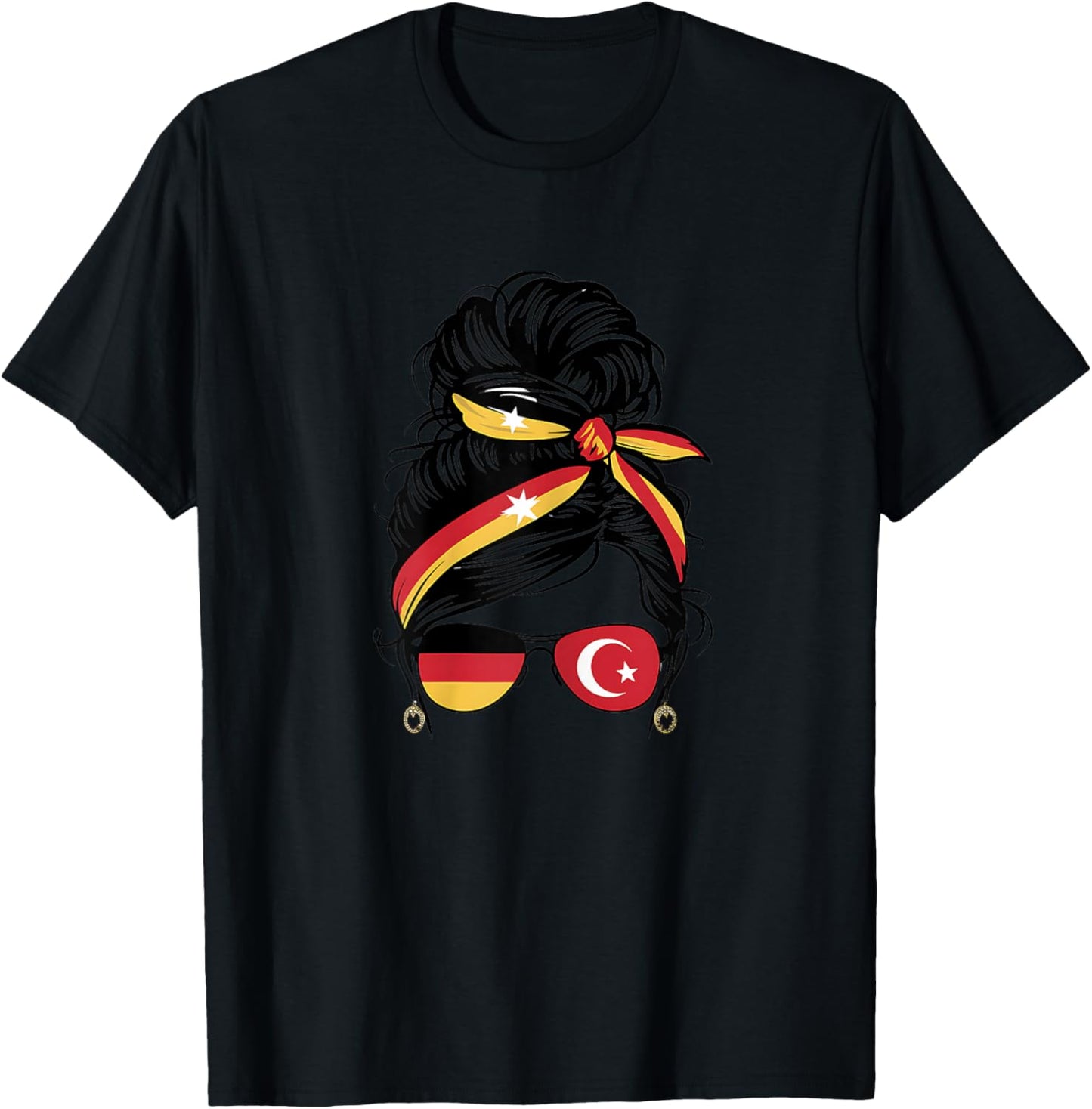 Türkiye Deutschland Flagge Türkisch Deutsch Mädchen Damen T-Shirt - T-Shirt | Black