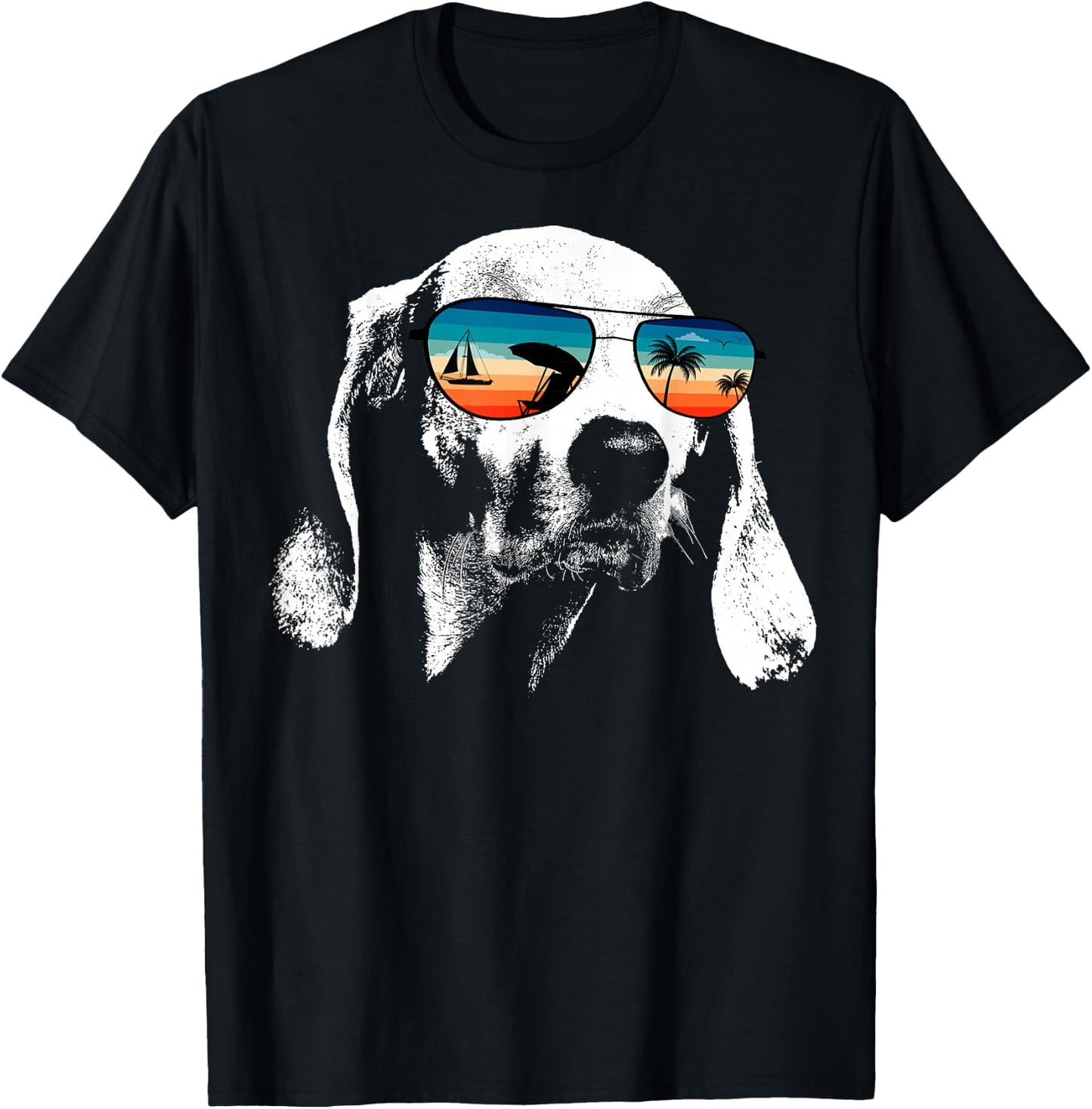 AMERICAN FOXHOUND Shirts With Glasses Sunglasses Retro Style T-Shirt - T-Shirt | Black