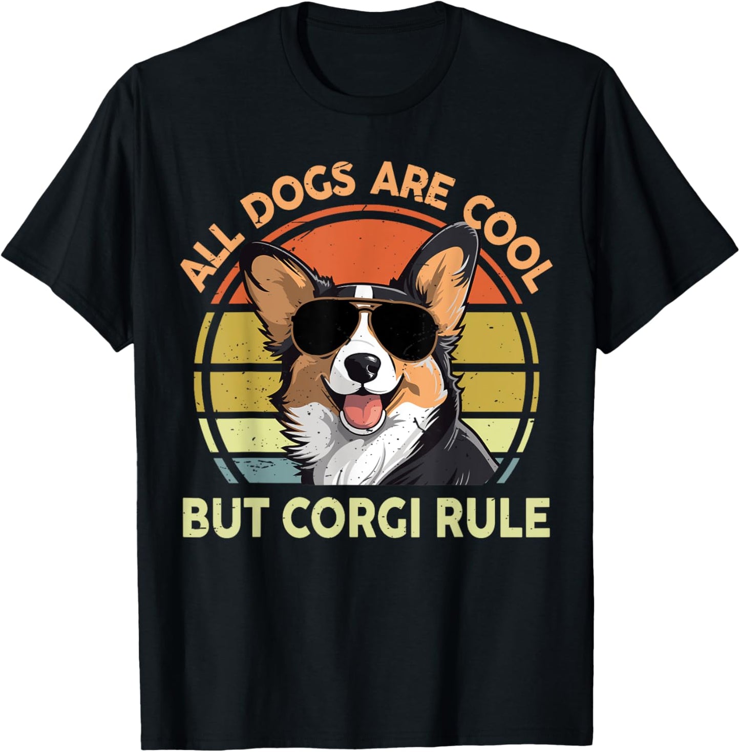 All Dogs Are Cool But Corgi Rule Funny Men Women Dad Mom T-Shirt - T-Shirt | Black