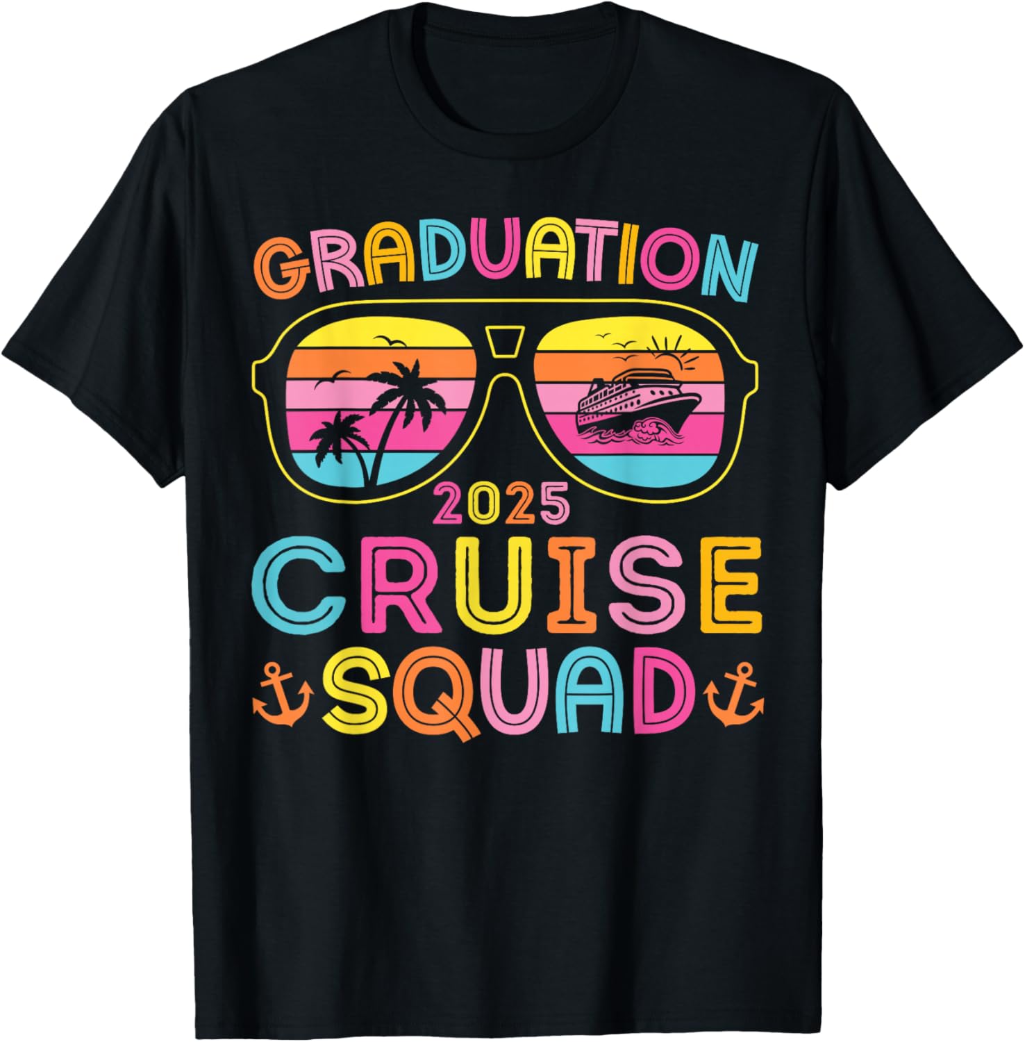 Graduation Cruise Squad 2025 Seniors Cruise Crew Matching T-Shirt - T-Shirt | Black