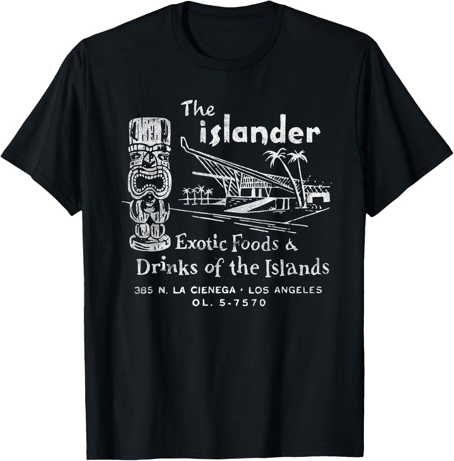 Tiki Bar/The Islander/Hawaiian Style/Vintage Americana T-Shirt - T-Shirt | Black