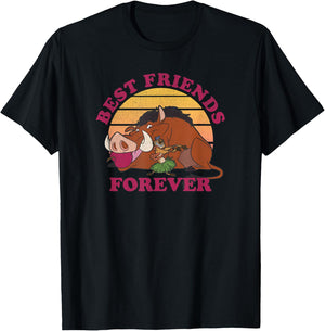 Disney Lion King Timon & Pumbaa Luau Best Friends Forever T-Shirt - T-Shirt | Black