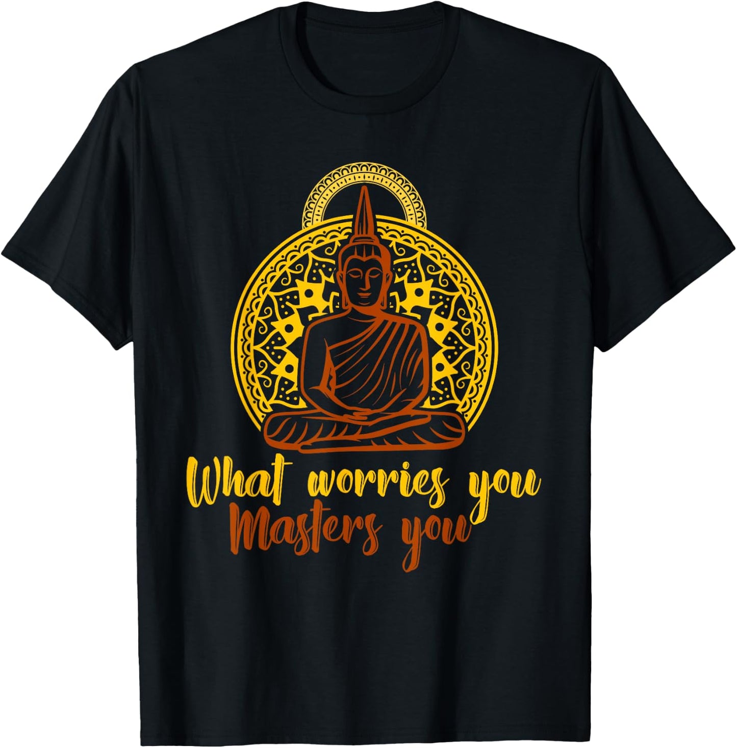 Worry Meditation Zen Yoga Meditation Buddha Mantra T-Shirt - T-Shirt | Black
