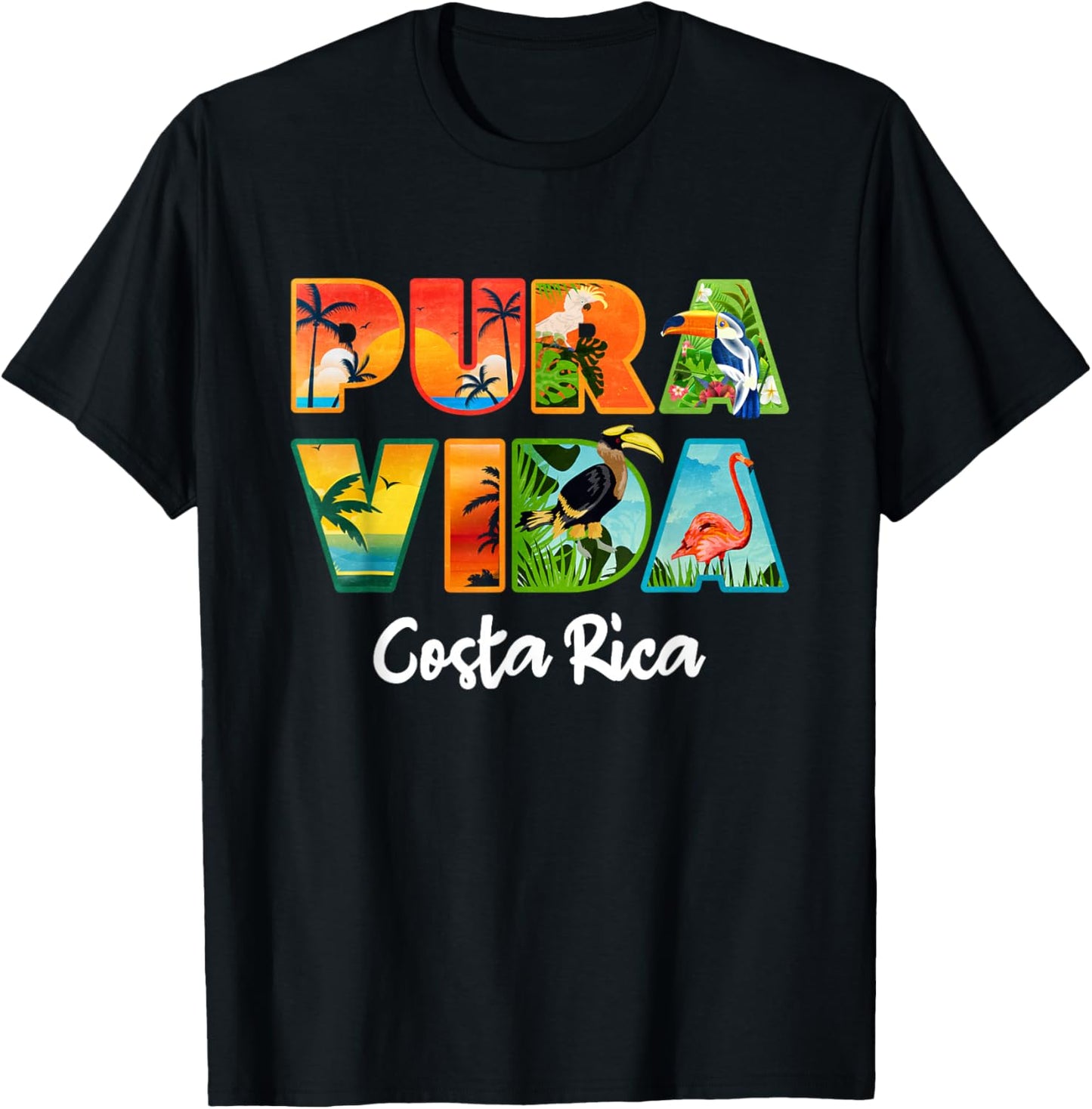Pura Vida Costa Rica Souvenir - Cool Central America Travel T-Shirt - T-Shirt | Black