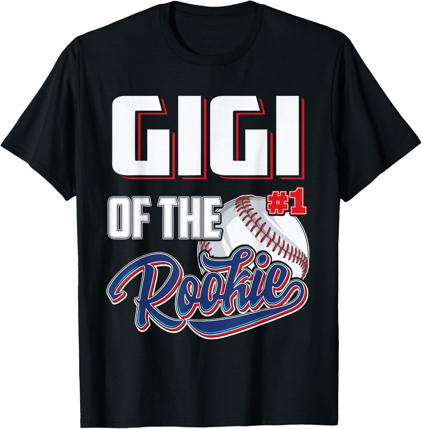 Gigi of Rookie 1 Years old Team 1st Birthday Baseball T-Shirt - T-Shirt | Black