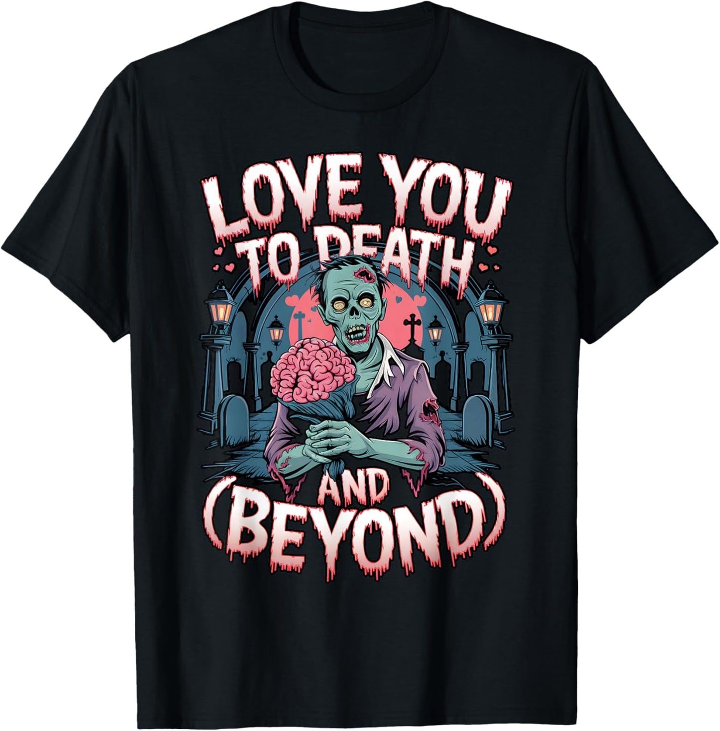 Love You to Death Dark Romance Valentine's Day Horror Couple T-Shirt - T-Shirt | Black