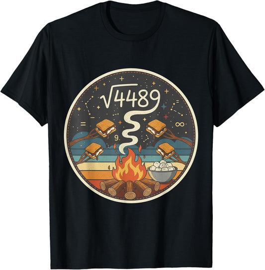 Smores 67 Meme Square Root 4489 Slang Six Seven Math Teacher T-Shirt - T-Shirt | Black