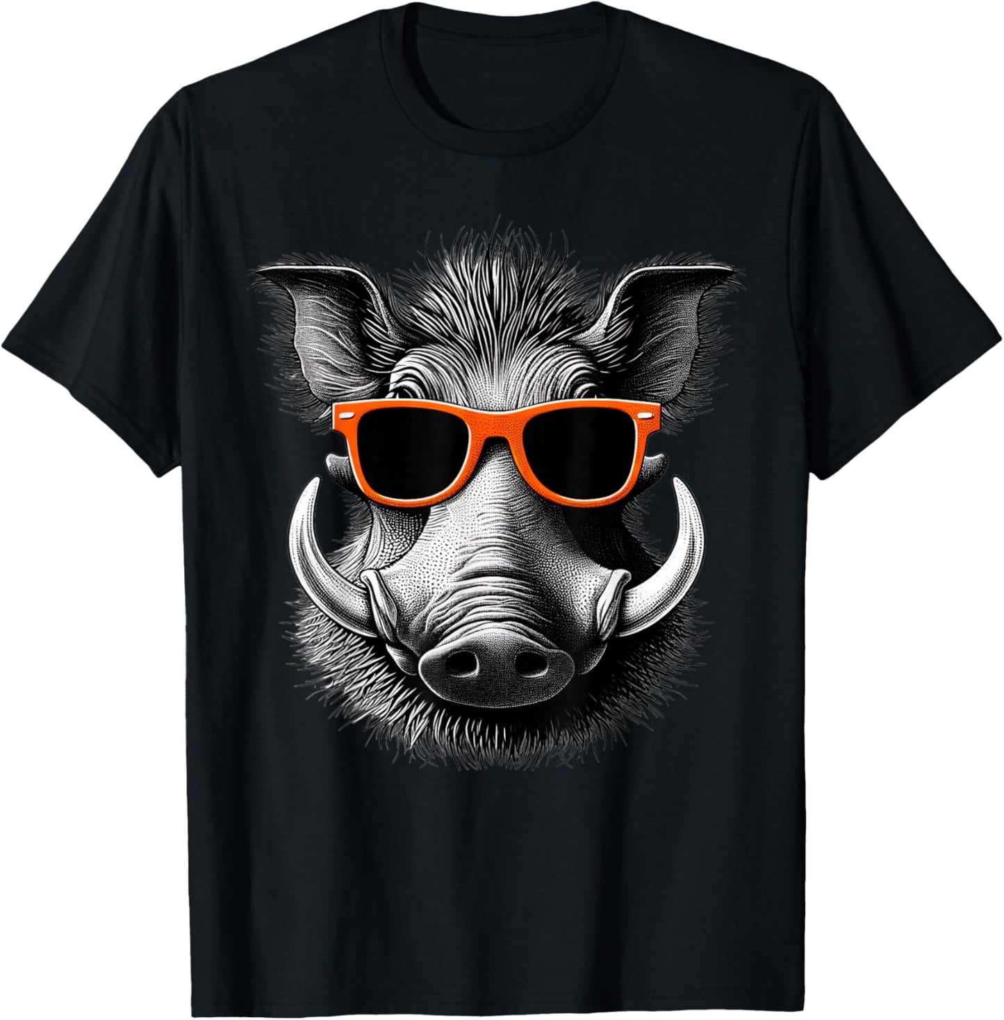 Cool Warthog Wearing Sunglasses Graphic Art T-Shirt - T-Shirt | Black