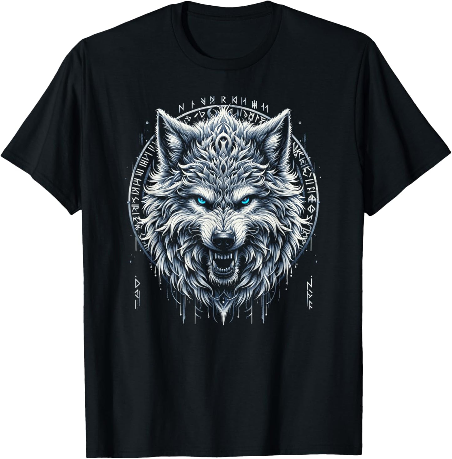 Fenrir Wolf Viking Celtic T-Shirt - T-Shirt | Black