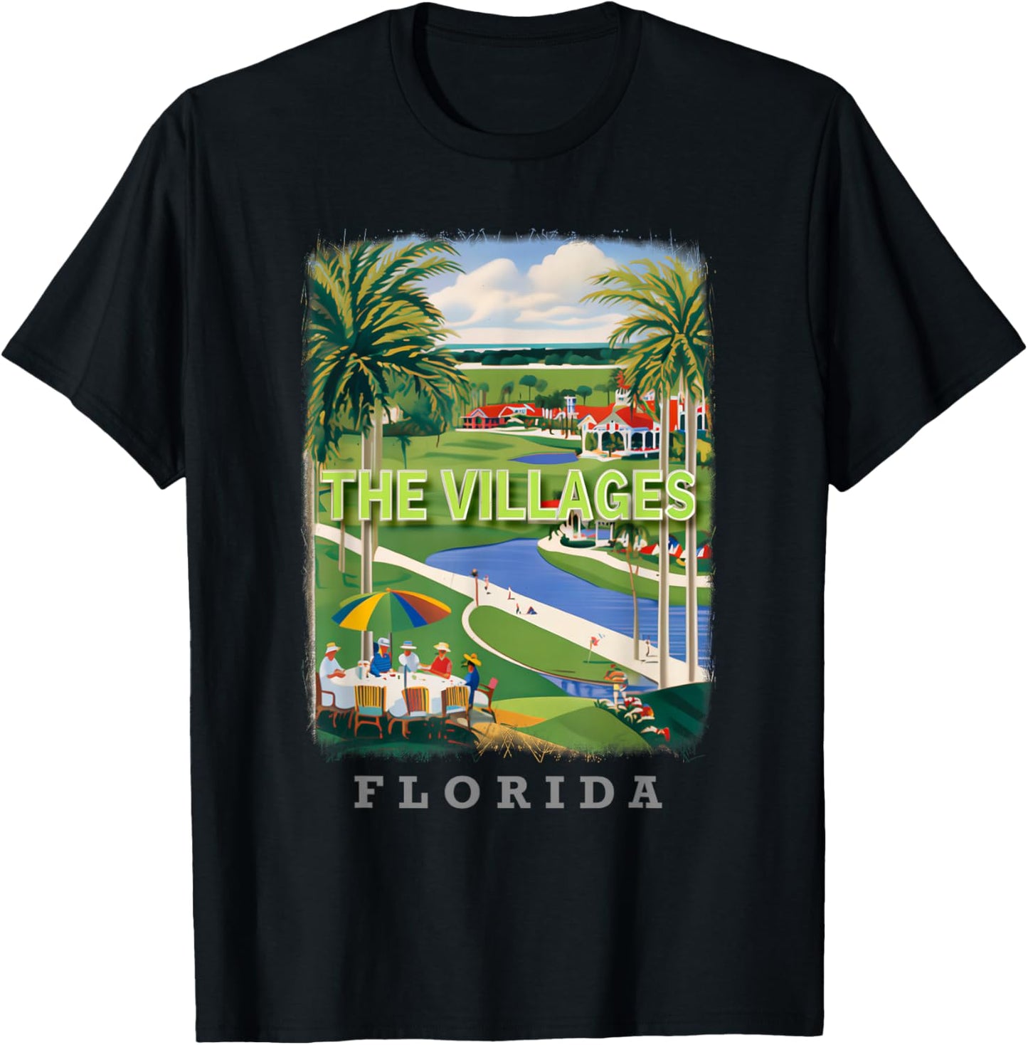 The Villages Florida FL Golfing Paradise SD113 T-Shirt - T-Shirt | Black