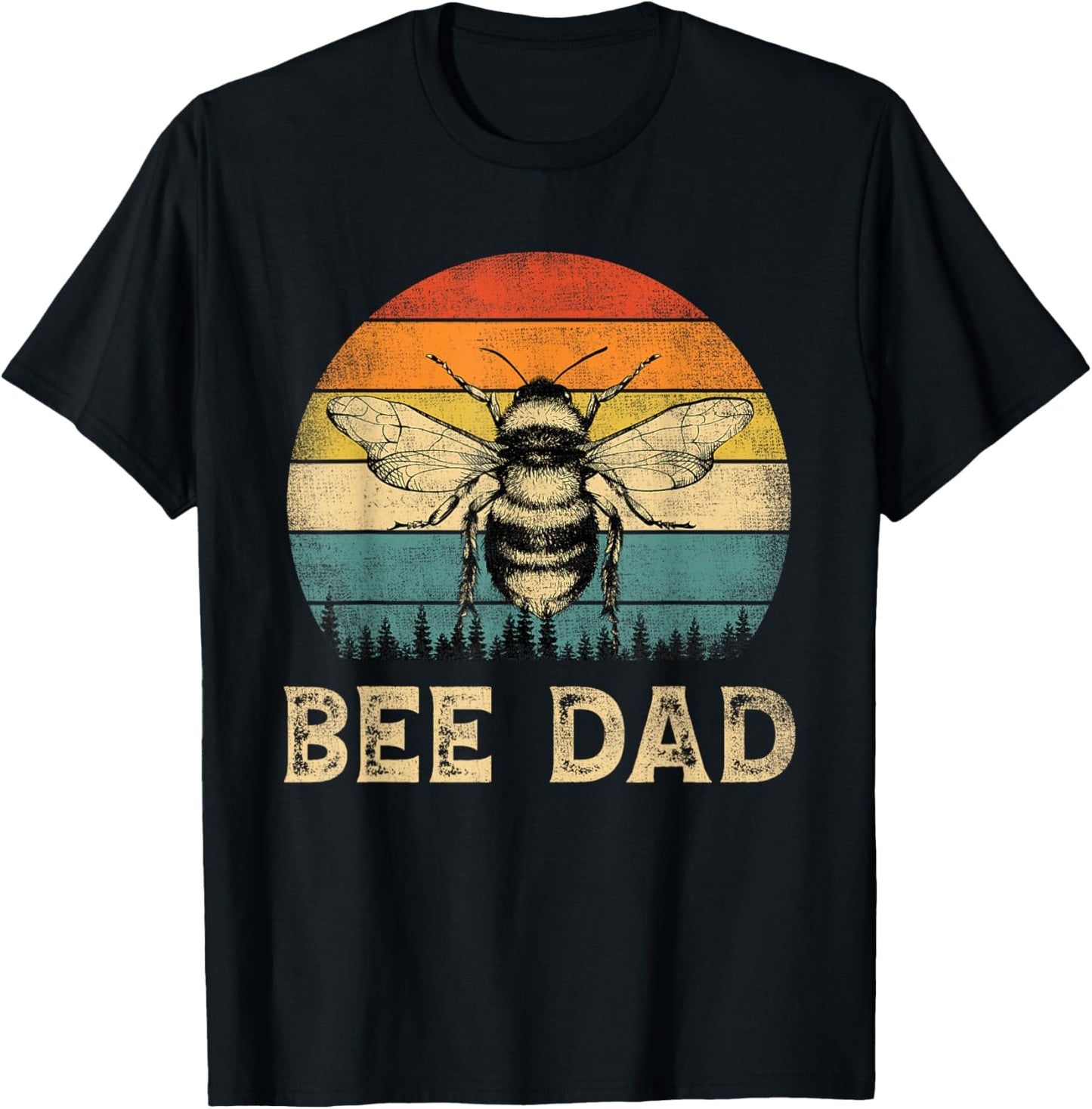 Vintage Bee Dad Bee Lovers Daddy Father's Day T-Shirt - T-Shirt | Black