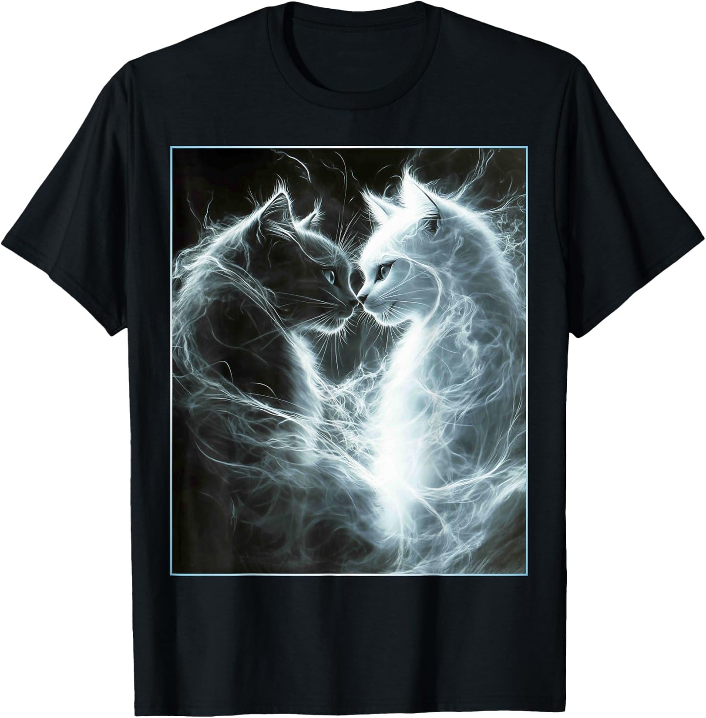 Cute Magical Cat Kitten Fantasy Art Design T-Shirt - T-Shirt | Black