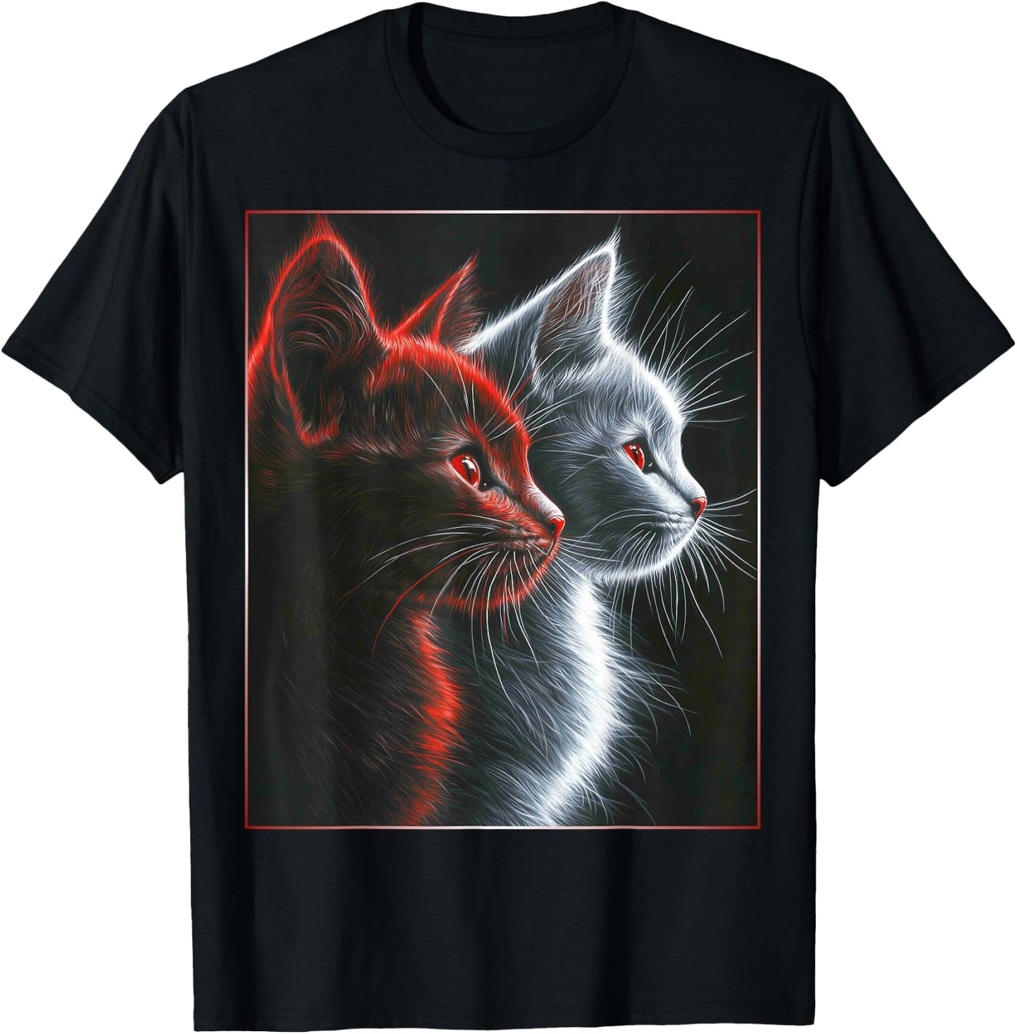 Cute Magical Cat Kitten Fantasy Art Design T-Shirt - T-Shirt | Black