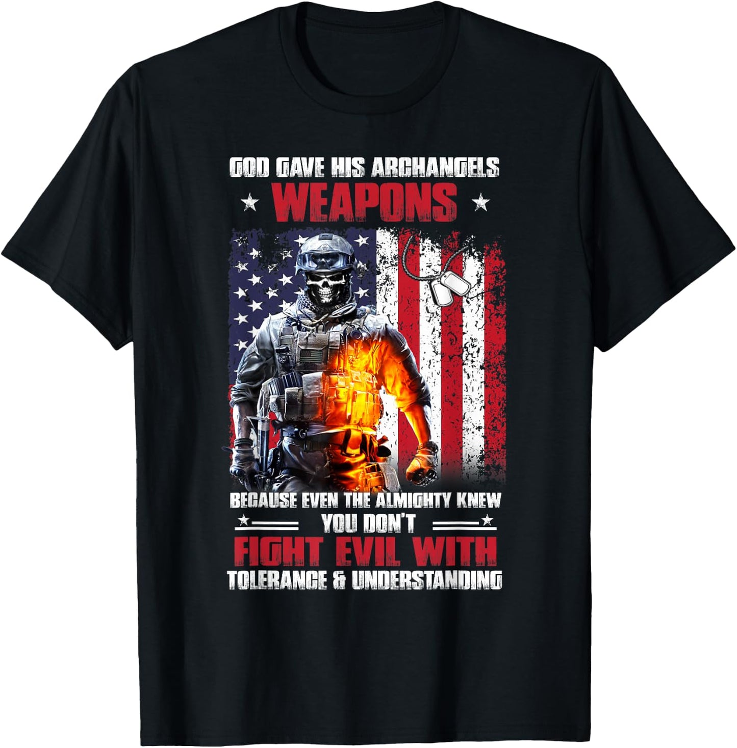 Veteran God Gave His Archangels Weapons T-Shirt - T-Shirt | Black