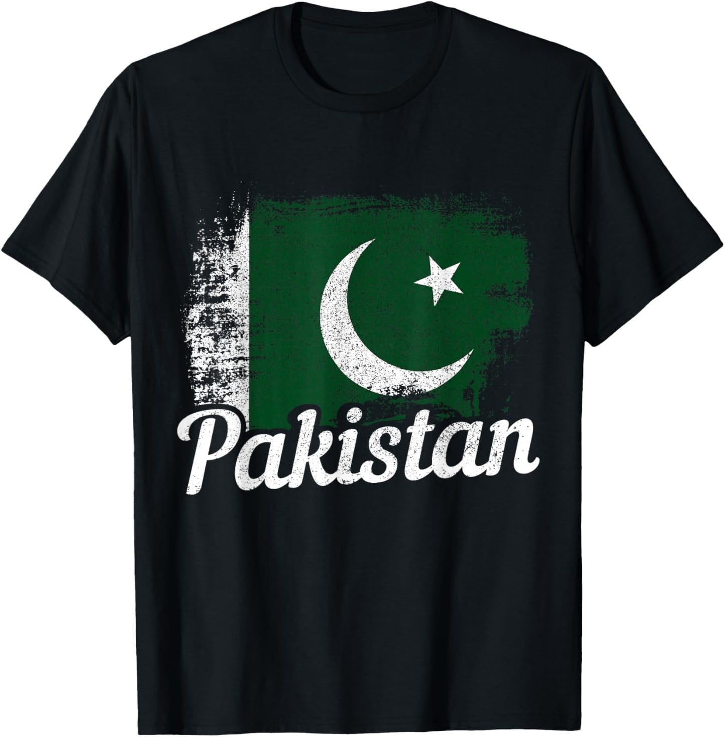 Pakistan Flag Vintage Pakistani T-Shirt - T-Shirt | Black