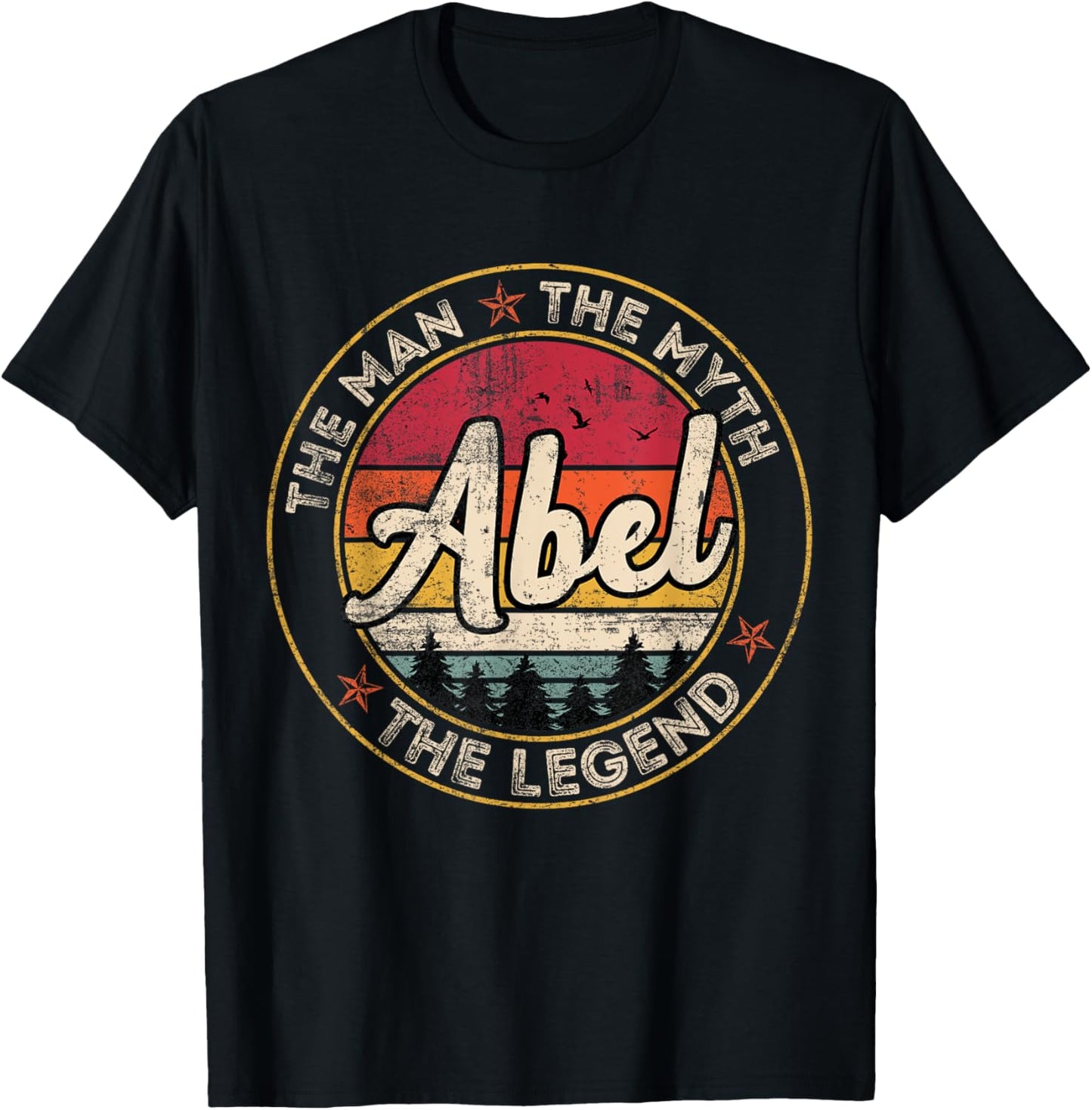 Abel The Man The Myth The Legend Personalized Name T-Shirt - T-Shirt | Black