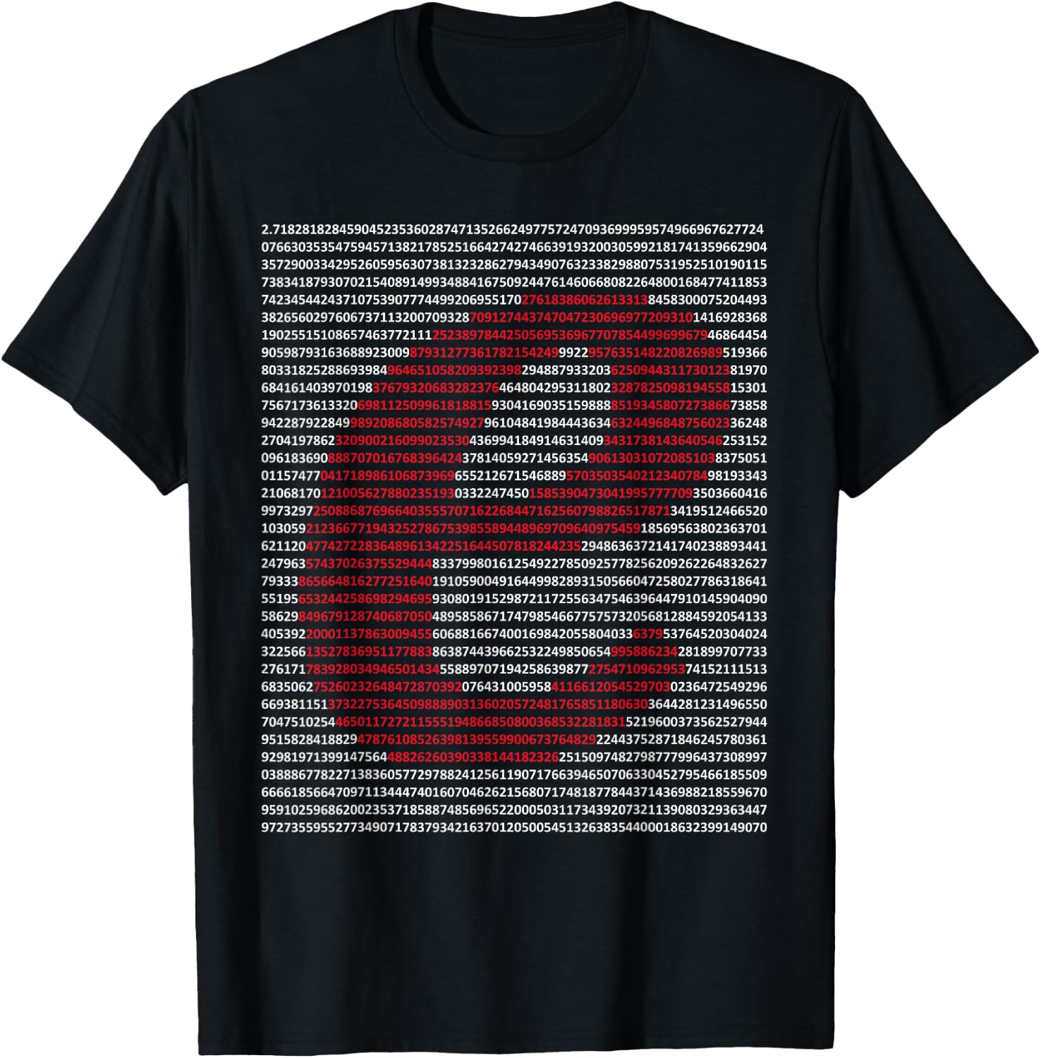 Nerdy e Euler's Number Digits Algebra Math Teacher Geek T-Shirt - T-Shirt | Black