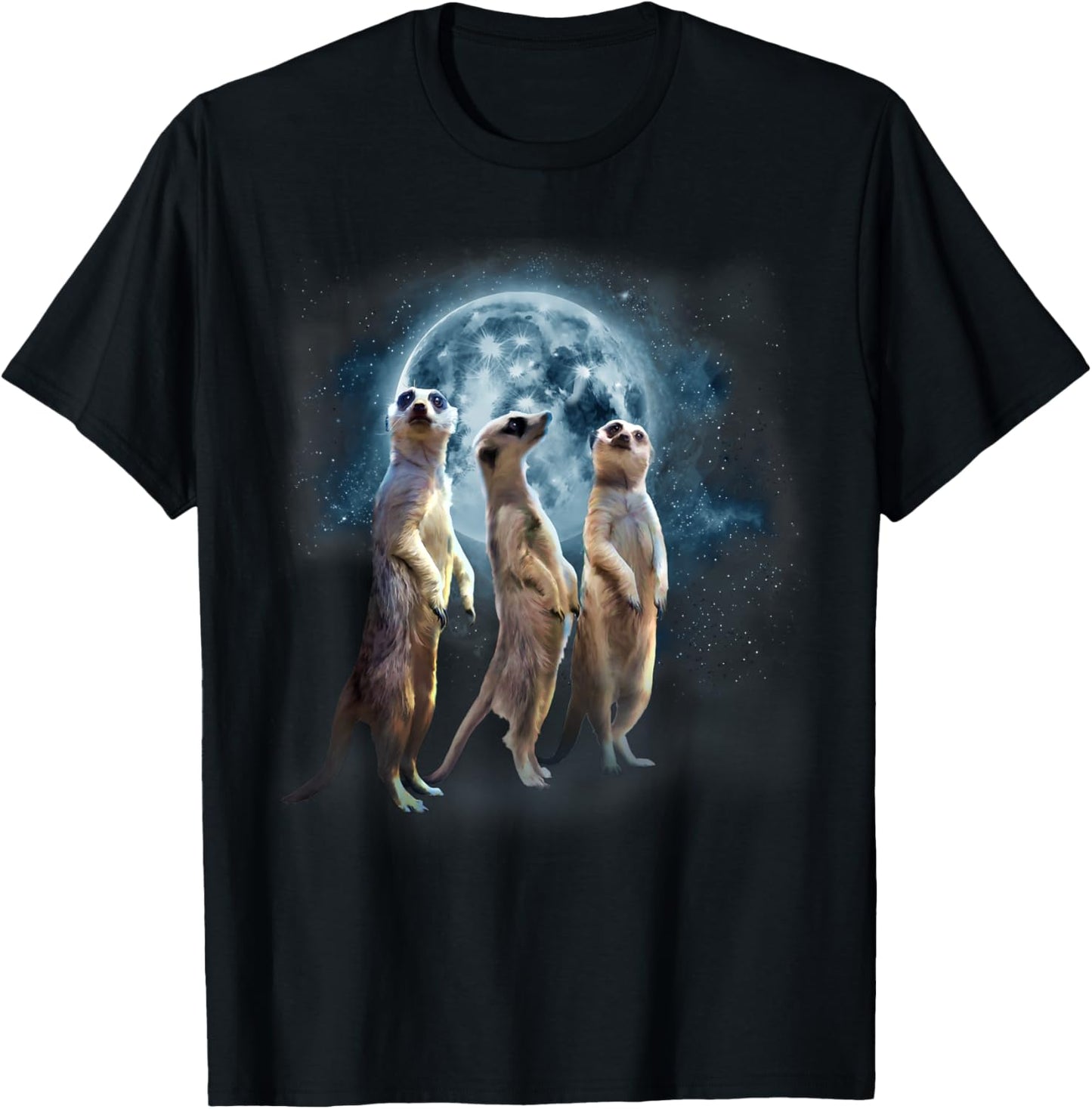 Howling at the Moon Shirt - Funny Meerkat Shirt - Meerkat T-Shirt - T-Shirt | Black