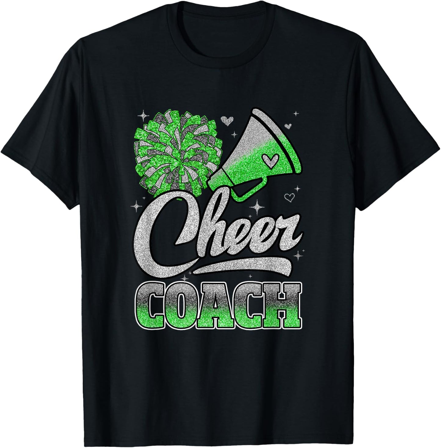 Cheer Coach Funny Cheerleader Cheerleading Green Women Girl T-Shirt - T-Shirt | Black