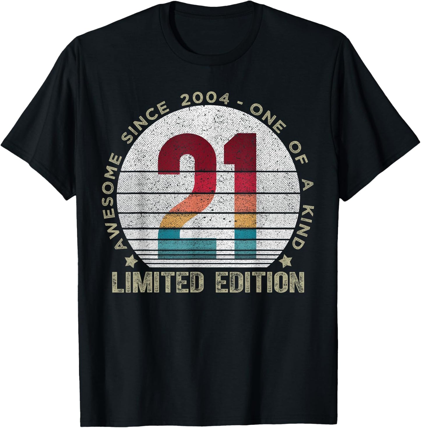 21 Year Old Gifts Vintage 2004 Limited Edition 21st Birthday T-Shirt - T-Shirt | Black