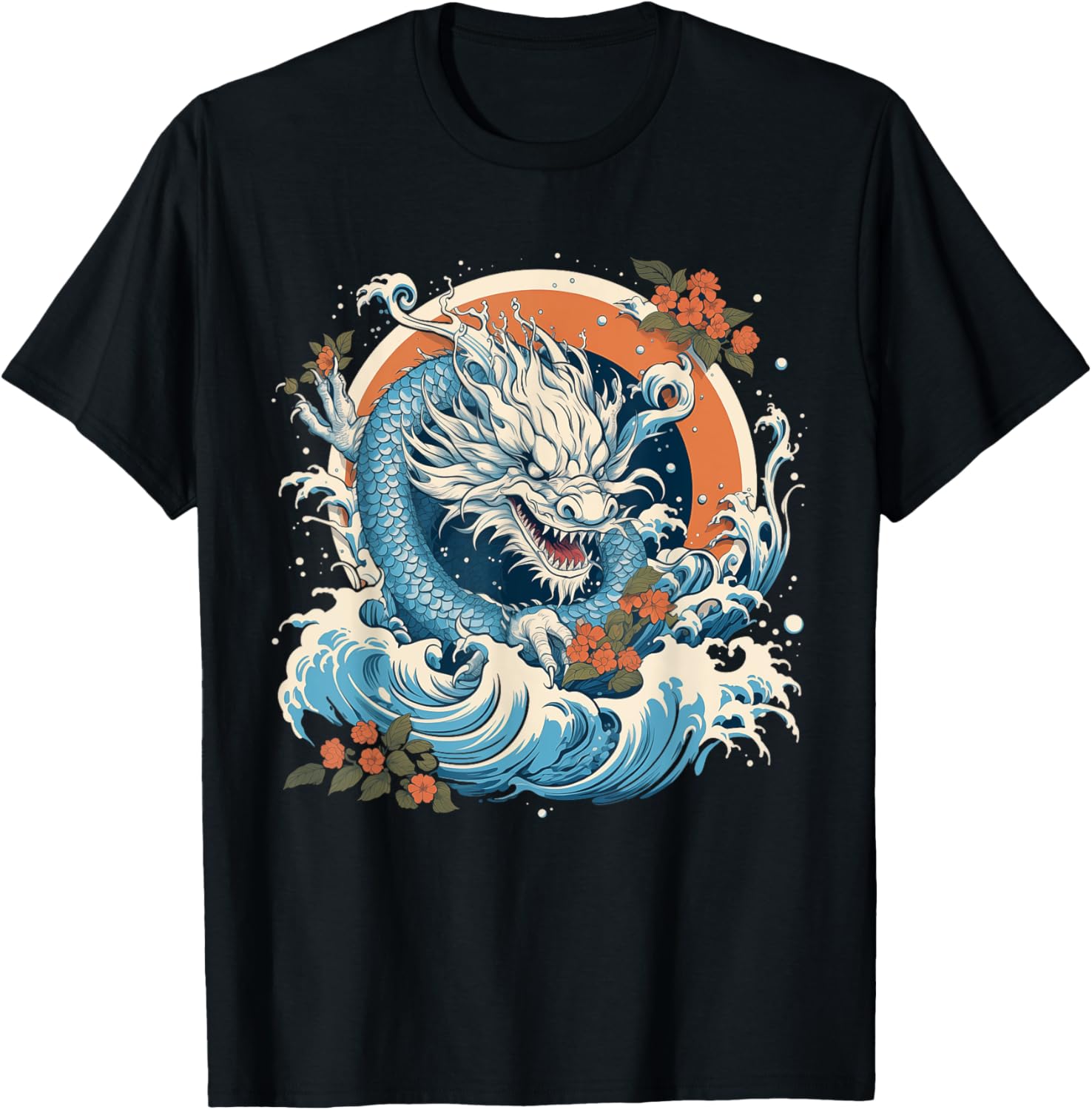 Astrological Dancing Lunar Water Dragon T-Shirt - T-Shirt | Black
