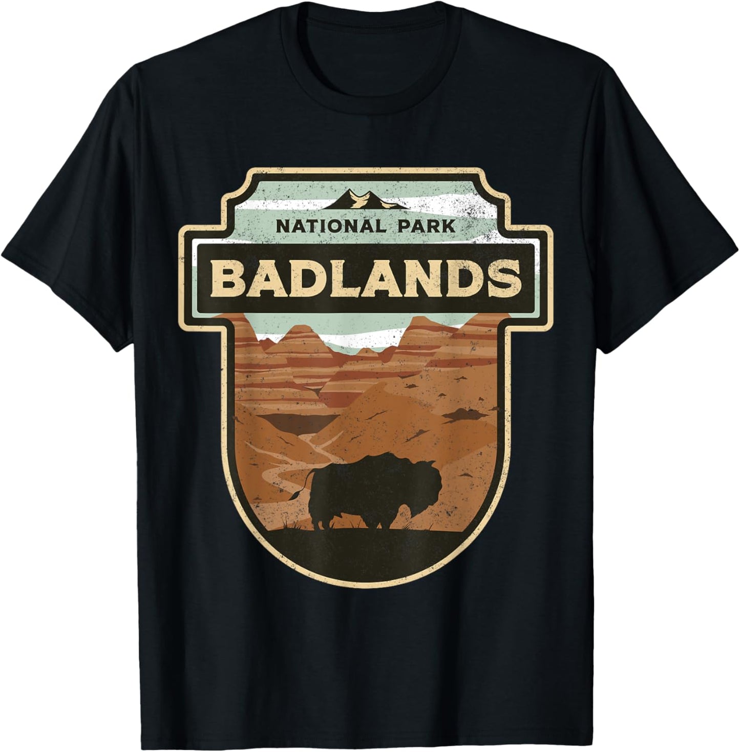 National Park Badlands South Dakota The Mount Rushmore State T-Shirt - T-Shirt | Black