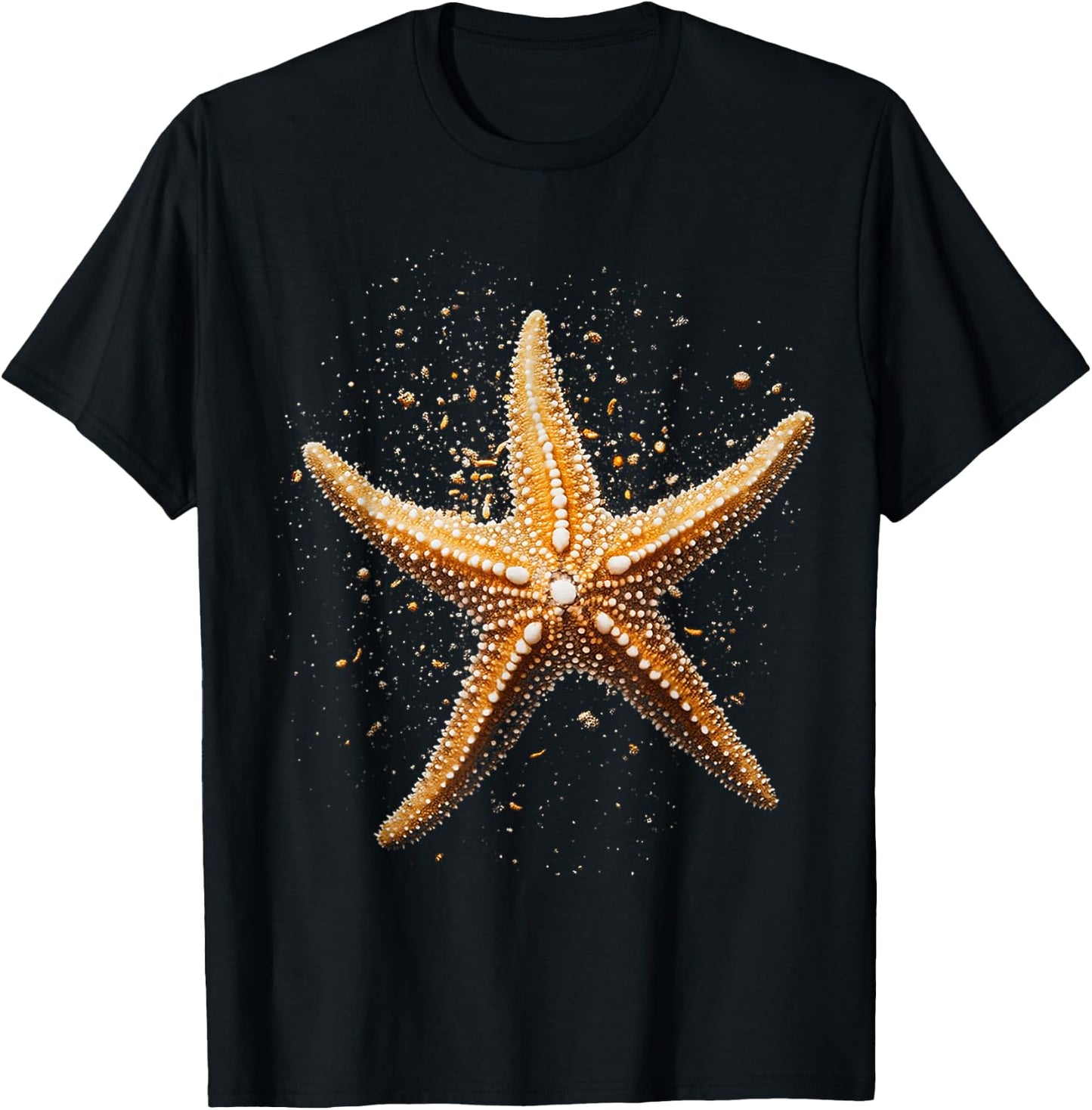 Starfish Animal Motif Artwork Starfish T-Shirt - T-Shirt | Black