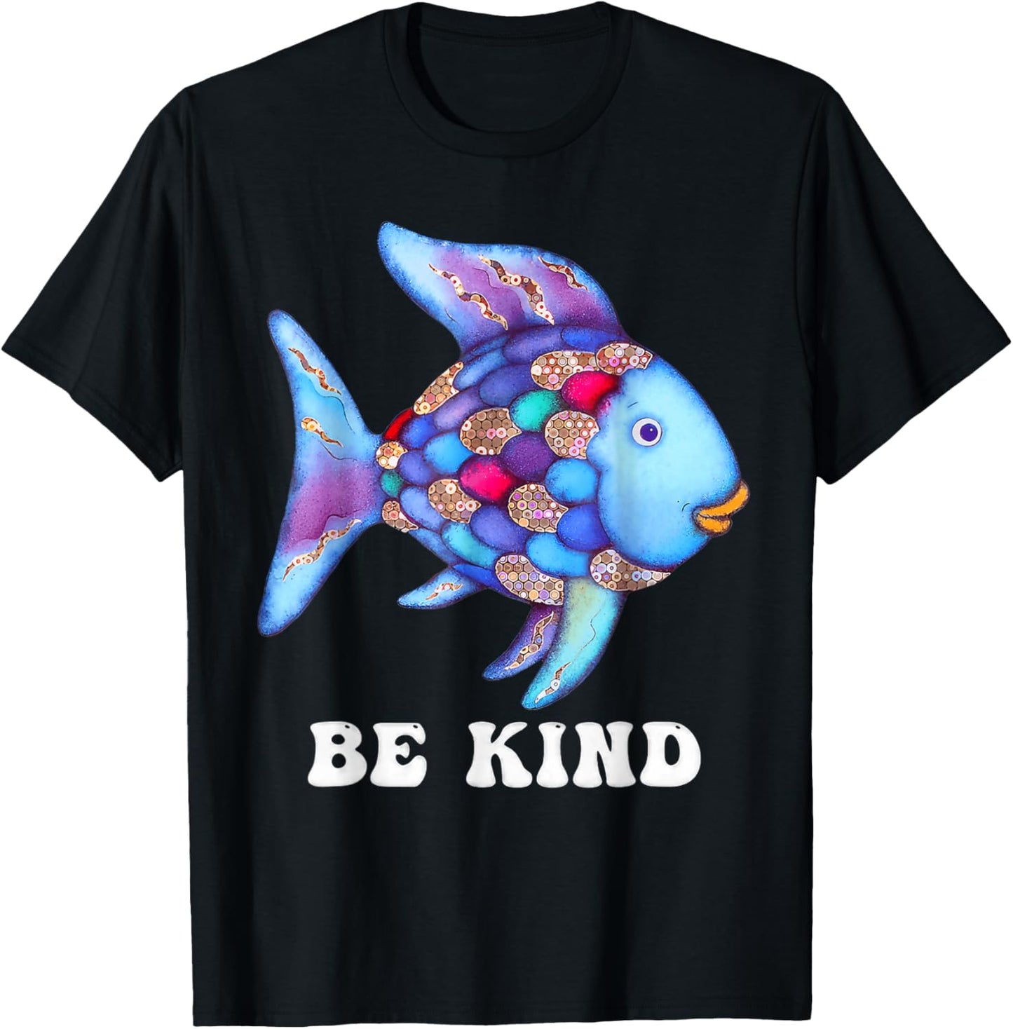 Be Kind Rainbow Fish Teacher Life Teaching Back to School T-Shirt - T-Shirt | Black