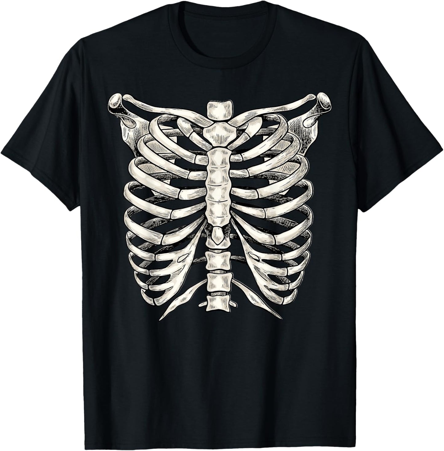 Skeleton Rib Cage T Shirt Halloween Skeleton Costume T-Shirt - T-Shirt | Black