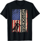 Motocross Dirt Bike American USA Flag Shirt Biker Men T-Shirt - T-Shirt | Black