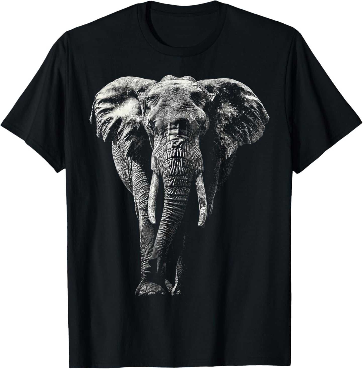 Elephant Lover Drawing Animal Art Graphic Elephant T-Shirt - T-Shirt | Black