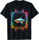 Shark Mandala Abstract Animal Art Colorful Graphic Shark T-Shirt - T-Shirt | Black