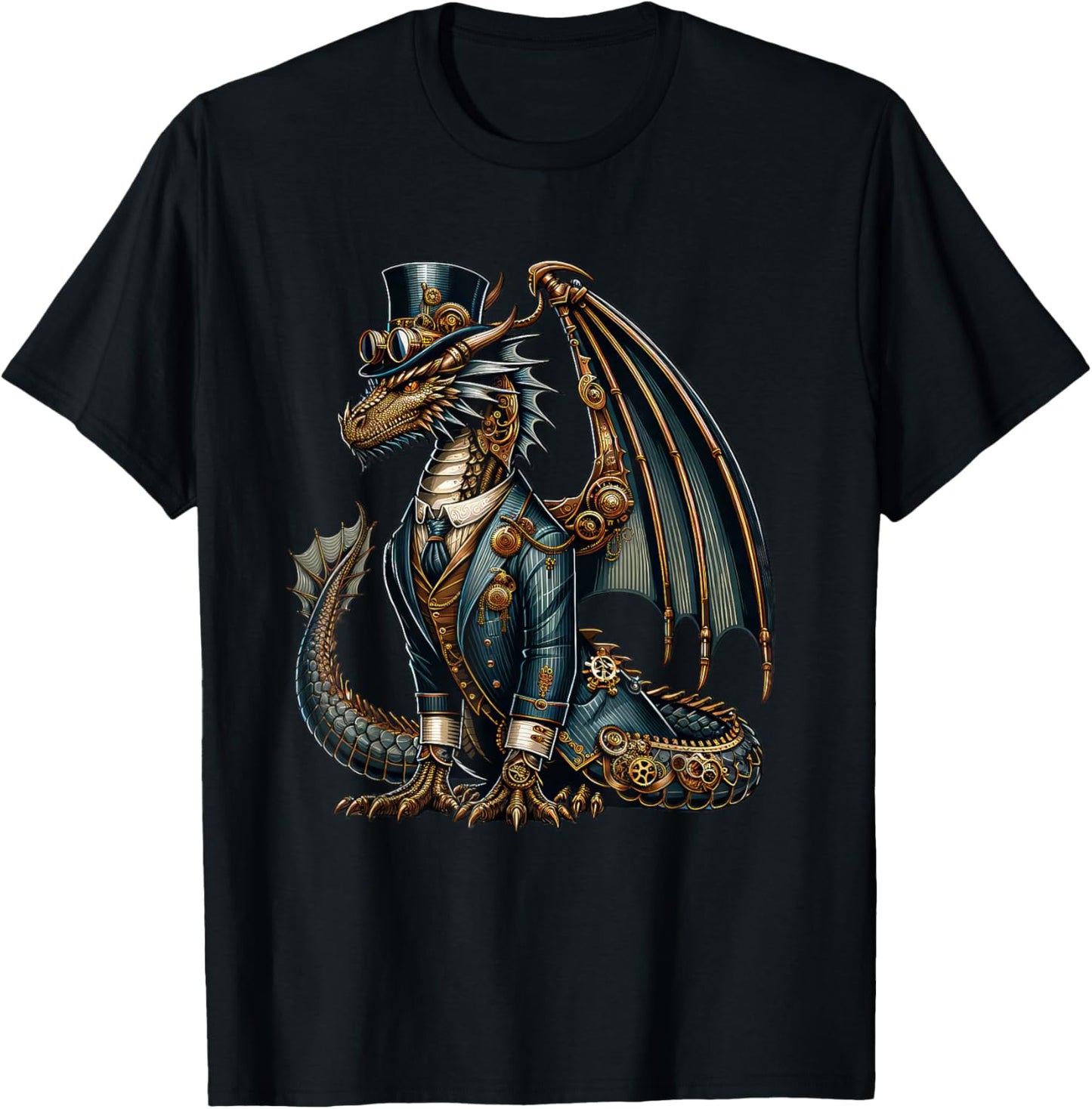 Steampunk Dragon Women Men Kids Steampunk Dragon T-Shirt - T-Shirt | Black