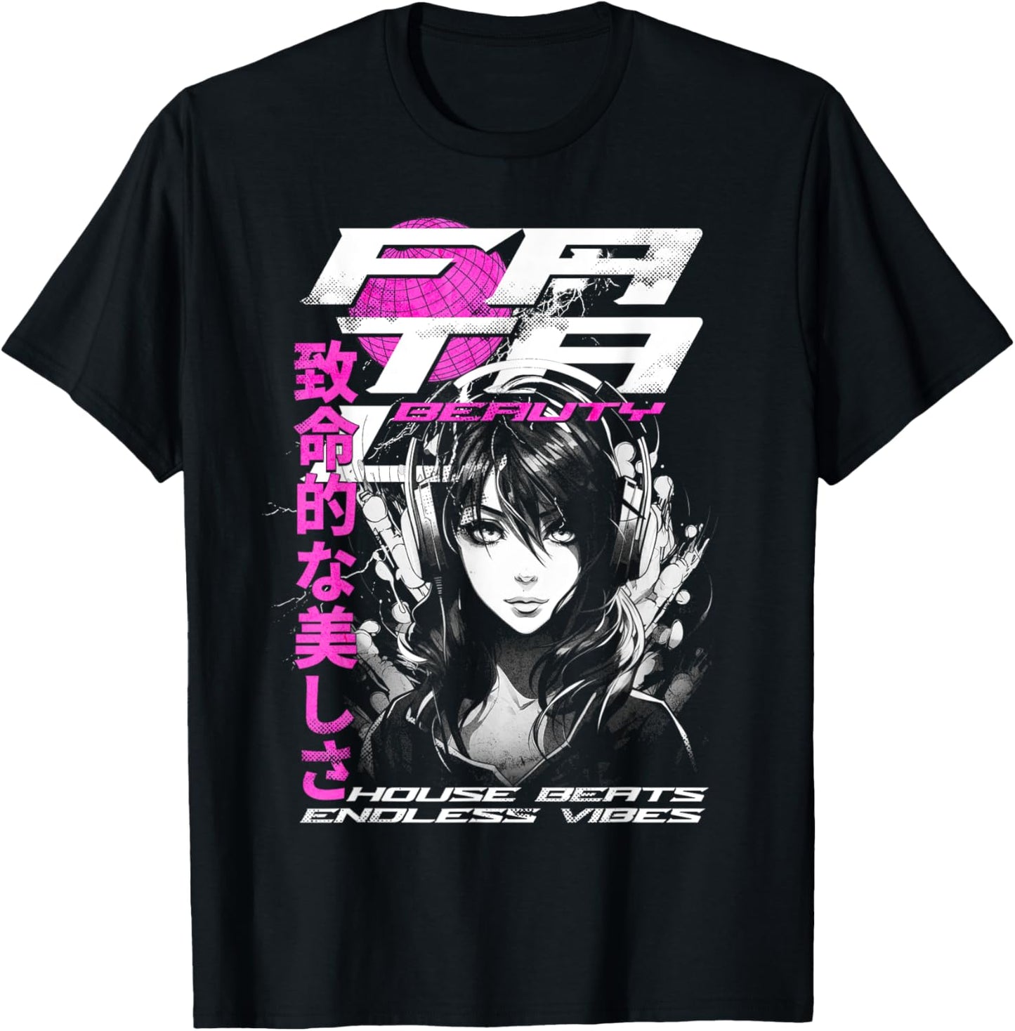 House Music Manga Anime T-Shirt - T-Shirt | Black
