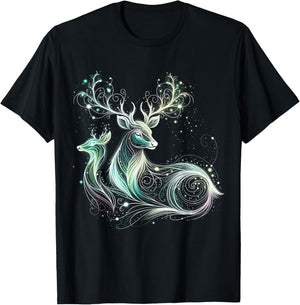 Bright Forest Deer - Ethereal Nature Magic Women T-Shirt - T-Shirt | Black