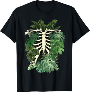 Skeleton Plant Body Monstera Leaf Plant Mom Gardening Women T-Shirt - T-Shirt | Black