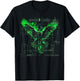 Minimalistische Cyberpunk Fantasy Adler Arkane Grün Japanische Kunst T-Shirt - T-Shirt | Black