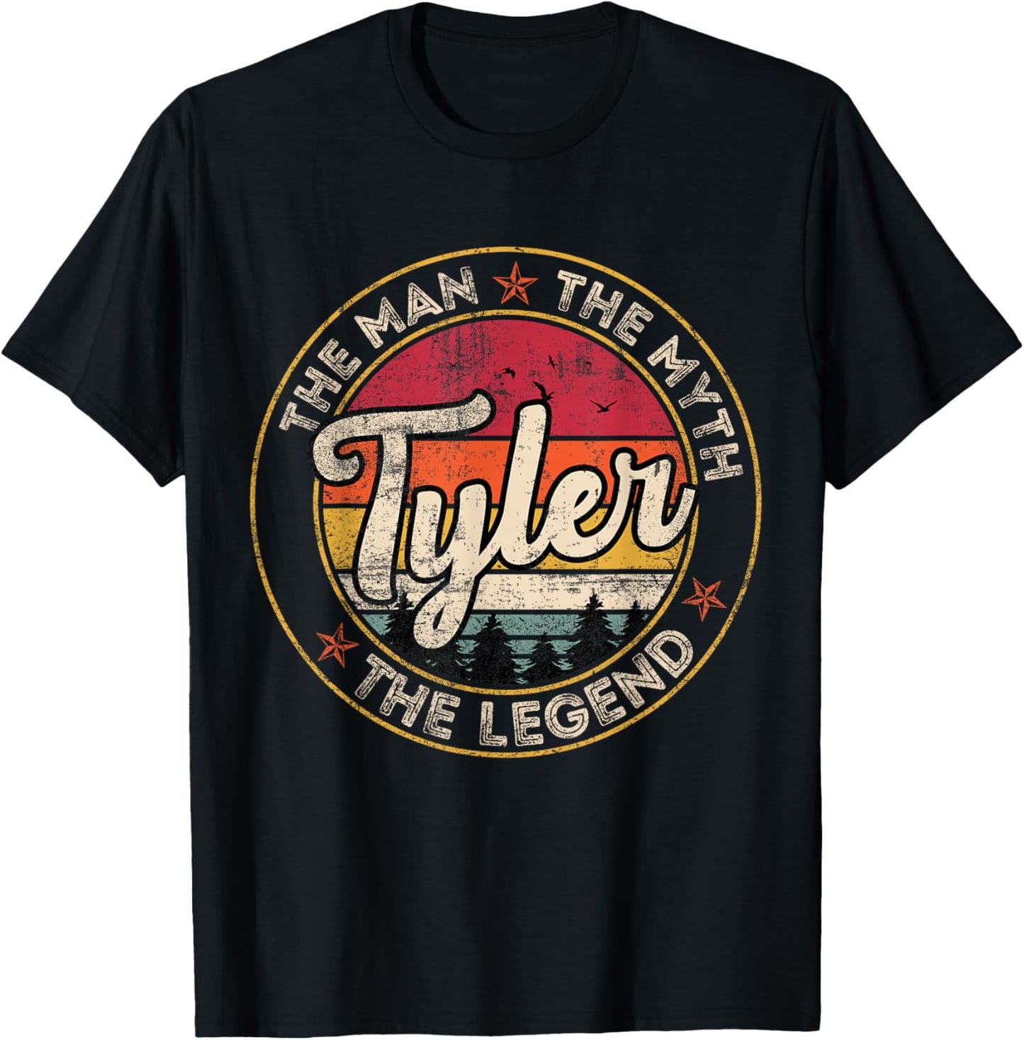 Tyler The Man The Myth The Legend Personalized Name T-Shirt - T-Shirt | Black