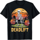 Halloween Deadlift Skeleton Gym Workout Weight Lifting T-Shirt - T-Shirt | Black