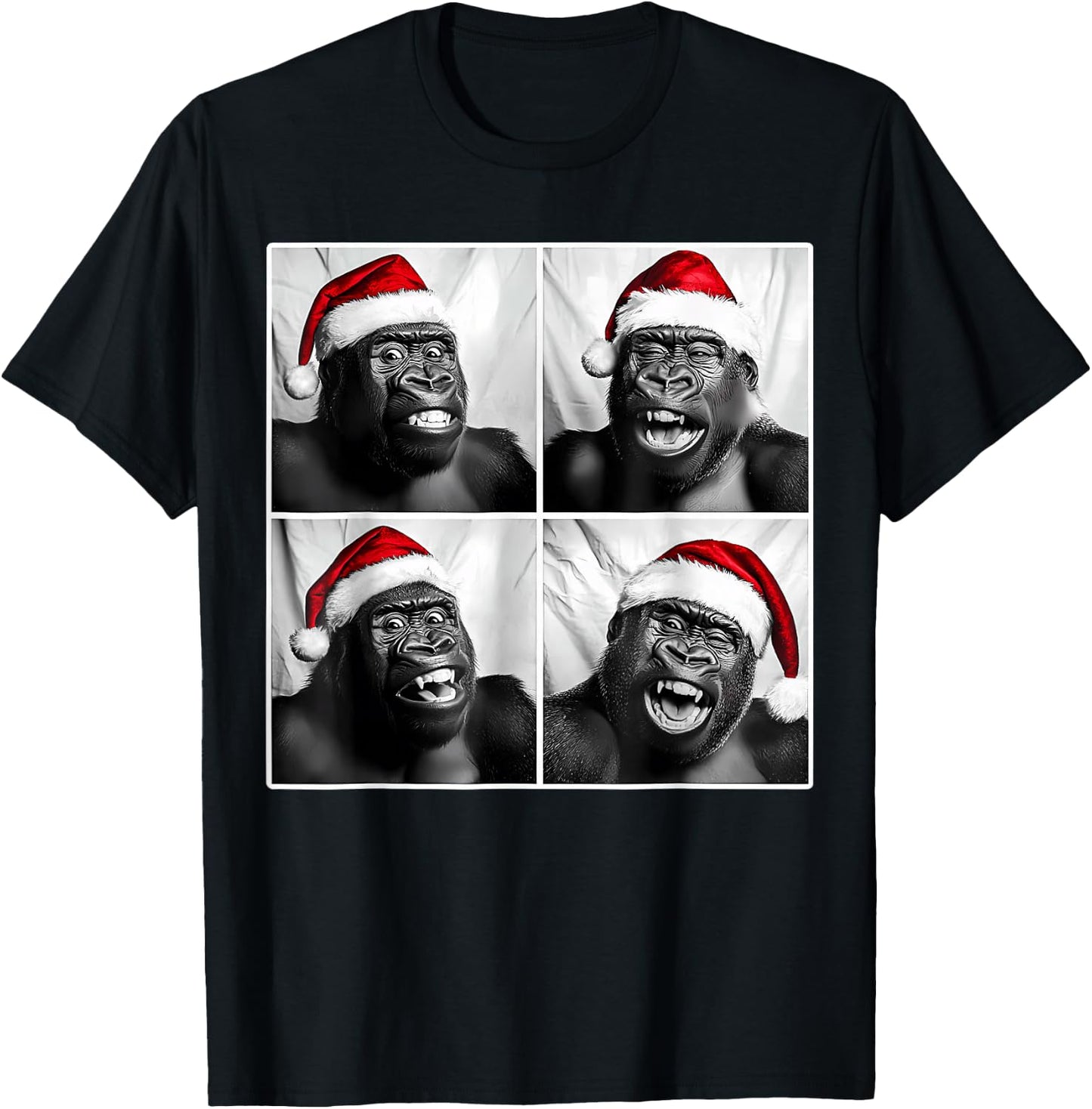 Funny Monkey Selfie Shirt Christmas Selfie Xmas Gorilla Meme T-Shirt - T-Shirt | Black