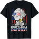 George Washington 4th of July Party Like A Patriot Men Women T-Shirt - T-Shirt | Black